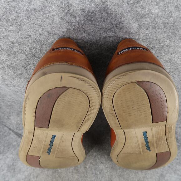 Rockport Boat Shoes Mens 13 Casual Leather Moc Lace Up Brown Classic Lifestyle - Picture 11 of 12